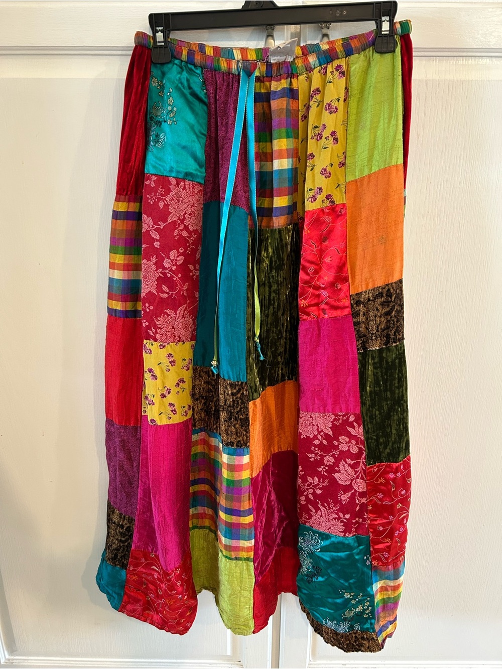 f.l. malik Yellow Floral Patchwork Skirt
